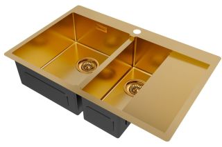 Мойка кухонная Paulmark Kroner PM227851-BGL левая брашированное золото